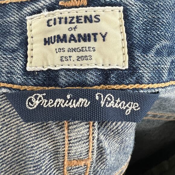 Citizens of Humanity COH Cora Cropped Distressed Raw Edge Hem Relaxed Jeans 23 - Picture 10 of 10